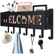 Resim Decorelax Welcome Temalı Siyah Raflı Anahtarlık 