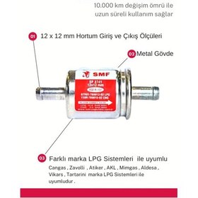Resim Lpg Otogaz Filtresi 12x12 Cangas , Zavolli , Atiker , Akl , Aldesa , Mimgas , Vikars Uyumlu 