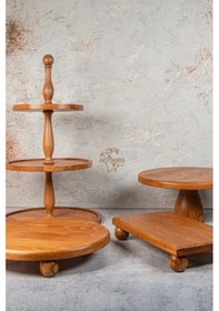 Resim Justwood 4lü 3 Katlı Kek Standı, 29 Cm Pastalık, 29 Cm Risus, 17x 