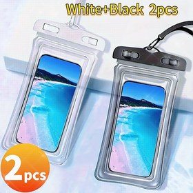 Resim 1/2 adet 'Güvenli Kilitle' Yüksek Kaliteli Kuru Çantalar Çift Hava Yastıkları ve Kordon ile - Yüzme, Sörf ve Yağmur Koruması için (Cihazlara kadar 6.8 İnç / 17.27cm uyumludur) 