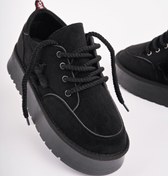 Resim Muggo KOZMOS Kalın Taban Bağcıklı Yıldız Detaylı Kadın Kışlık Sneaker Spor Ayakkabı 