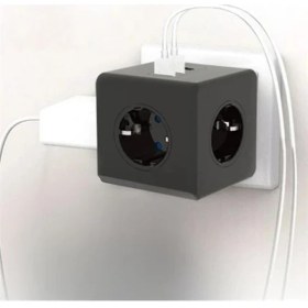 Resim Alpotekno Isıya Dayanıklı Termal Akım Korumalı ve Çocuk Korumalı 3 Priz Girişli 3 USB Girişli Küp Priz 