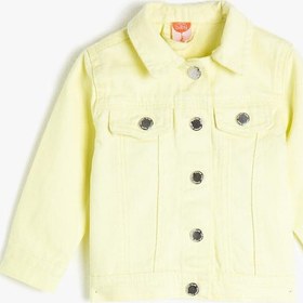 Resim Kız Bebek Düğme Detaylı Jean Ceket 