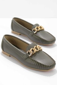 Resim Bambi Haki Kadın Loafer Ayakkabi K01542122009 