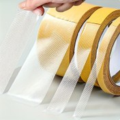Resim 1 adet Süper Yapışkanlı Yüksek Viskoziteli Çift Taraflı Yapıştırıcı Bant, Kalıntısız Kumaş Taban Izgara Tasarımı, Halılar, Suni Deriler, Duvarlar, Zeminler, Plastik Yüzeyler için Güçlü Tutuş - Çok Amaçlı İç/Dış Mekan Kullanımı 