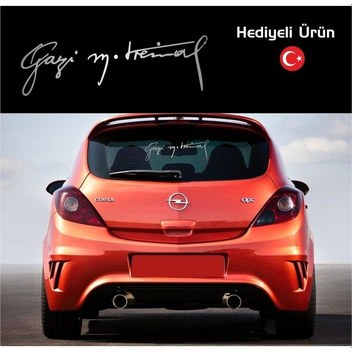 30Cm Gazi Mustafa Kemal Atatürk Imzası Mat Metalik Gri Preminyum