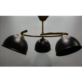 Resim Riolight Modern Üçlü Mat Altın Gövde Siyah Başlık Metal Sarkıt Av 