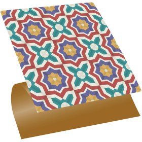 Resim Tink Kendinden Yapışkanlı Kontrast Yıldız Desenli Pvc Karo 30X30 cm (11 Adet) 1m2 