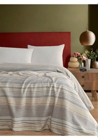 Resim Vicuna Home 4 Mevsim Pamuklu Battaniye - Çift Kişilik Gri 