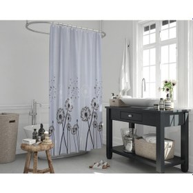 Resim Duş Perdesi Seti, 12 Adet C Halka Hediyeli Banyo Perdesi-Banyo Duş Perdeleri-Banyo Aksesuarları Kırık Beyaz 