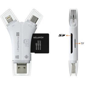 Resim Type-C iPhone Micro Usb Kart Okuyucu SD Multi 4in1 