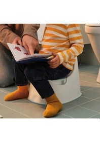 Resim Kaliteli Çocuk Lazımlığı Yükseklik 28 Cm İkea Çıkartılabilir Pratik Kaymaz Lazımlık Beyaz-turkuaz Beyaz 