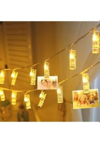 Resim 20Li Işıklı Fotoğraf Mandalları 3 Metre 