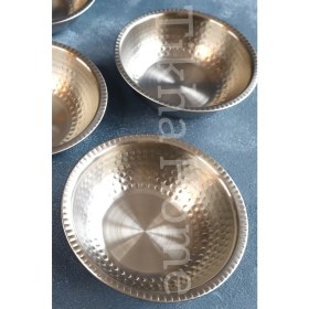 Resim Paslanmaz Çelik Dövme Desenli Cacık, Hoşaf, Çorba Kasesi 400 cc 6'lı Set 