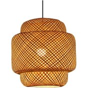 Resim Opulentliving El Yapımı Bambu Avize - Çin Tarzı Retro Dekor, Otel Ve Restoranlar İçin Turuncu Turuncu 