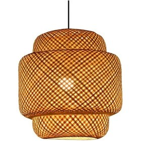 Resim Opulentliving El Yapımı Bambu Avize - Çin Tarzı Retro Dekor, Otel Ve Restoranlar İçin Turuncu Turuncu 