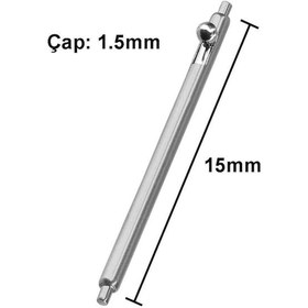 Resim Koodmax 50 Adet Paslanmaz Çelik Yaylı Otomatik Boynuzlu Kol Saati Kordon Pimi Susta - 1.5mm 15mm 