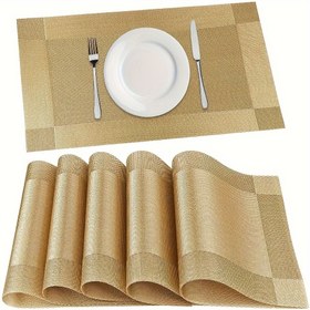Resim 4/6/8 adet, Plastik Masa Örtüleri, Kare Altın Masa Pedleri, Nordik Tarz Düz Renk Masa Dekorasyon Matı, Kahve Masası Ped, Evde Kase Tabak Matı, Yemek Masası Dekoru, Oda Dekorasyonu 