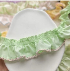 Resim Elmpaly Pembe Mavi 90cm Çiçeksi Dantel Trimi Dıy Kıyafet Şapka Dekorasyonu 