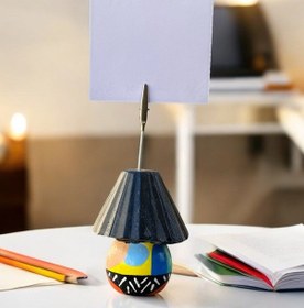 Resim Siyah Abajur Fotoğraf Not Tutacağı Ofis Masası Hediyelik Tutucu Siyah 