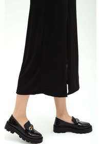 Resim Tamer Tanca Kadın Vegan Siyah Rugan Loafer Ayakkabı 817 0890 Bn Ayk Sk22/23 Sıyah Krsk Rgn Siyah 