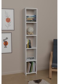 Resim 6 Raflı Kitaplık 150 Cm Sunta Kitaplık Ofis Mutfak Rafı Beyaz 