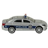 Resim Sesli Işıklı Metal Çek Bırak Polis Arabası Gri 