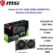 Resim MSI Msı Nvıdıa Geforce Rtx 3060 Ventus 2x 12G Oc 12 GB Gddr6 192 Bit Ekran Kartı 