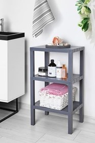 Resim Bath 3 Katlı Düzenleyici Plastik Raf Ünitesi Banyo Rafı Kozmetik Rafı Mutfak Rafı Çiçeklik Gri GRİ 