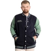 Resim Mode Xl Büyük Beden Erkek Kolej Mont Spor Ceket 23628 Lacivert 001 