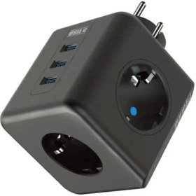 Resim Epilons Isıya Dayanıklı Termal Akım Korumalı Ve Çocuk Korumalı 3 Priz Girişli 3 Usb Girişli Küp Priz 