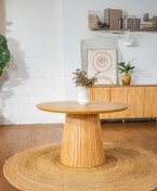 Resim Mistral İskandinav Doğal Ahşap Mutfak Masası 120x120 