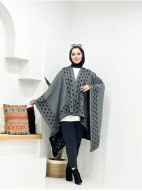 Resim 02Lady Fashion kadın çift taraflı kullanılabilen desenli triko şal panço 