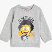 Resim Erkek Bebek Baskılı Sweatshirt Uzun Kollu 