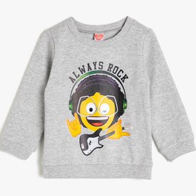 Resim Erkek Bebek Baskılı Sweatshirt Uzun Kollu 