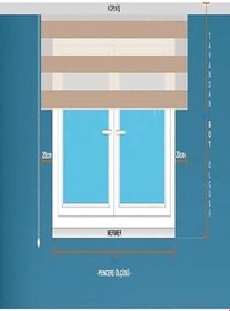 Resim İthal Bambu Stor Zebra Perde Etek Dilimsiz İTHLGRİ, Sütlü Kahve, 160 x 260 