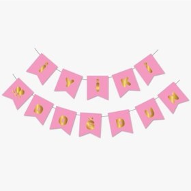 Resim Pembe Gold Iyi Ki Doğdun Yaldızlı Banner 