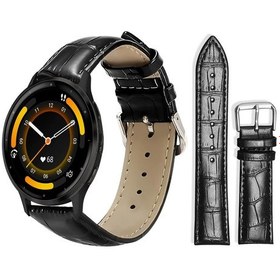 Resim Garmin Venu 3 / Vivoactive4 İçin 22mm Xdfind Bambu Doku Pin Toka Deri Saat Bandı Siyah 