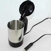Resim Asben 12 Volt Oto Araç Kettle Araba Su Isıtıcı Çelik Kettle 