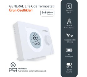 Resim General Life Mitra HT220S Rf Kablosuz Oda Termostatı 