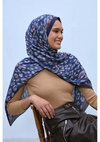 Resim Silk Home Eco Viscose Şal Lacivert Indigo Vizon Kiremit Leopar Desenli Nefes Alan 90x200 Çok Renkli 