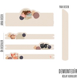 Resim Popcorn Kids Pettıng Üçlü Duvar Rafı 