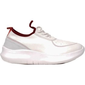 Resim Bueno Shoes Beyaz Mercan Deri Kadın Dolgu Topuklu Spor Ayakkabı 01wq10204 