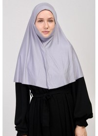 Resim Manolyaşal İslamic Hijab Pratik Eşarp Peçeli-peçesiz Hazır Türban Sufle - Gri Gri 