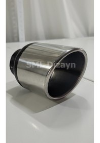 Resim 90lık Tekli Kesik Egzoz Ucu. 90mm Krom Egzoz Başlığı. Egzos Ucu 