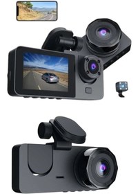 Resim shopwave 3 Kameralı 2 İnç 1080P Araç İçi Kamera Sürüş Kamerası CarPlay 