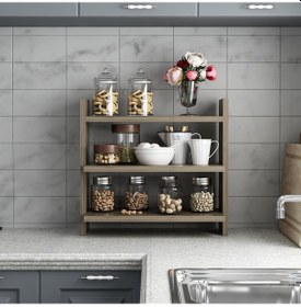 Resim Dekorosso Veron Mutfak Rafı Baharatlık Tezgah Üstü Raf Ceviz Çok Renkli 