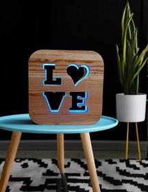 Resim üstel dekor Masif Love Desenli Led El Yapımı Dekoratif Gece Lambası 