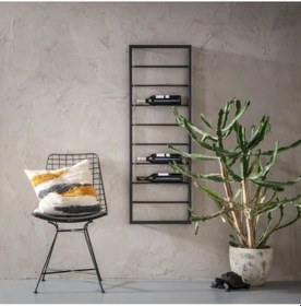 Resim Bistro Metal Duvar Şarap Ve İçecek Rafı 