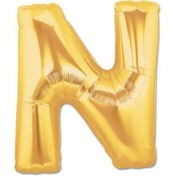 Resim Nessiworld N Harf Folyo Balon Altın Renk 40 inç 